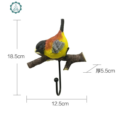 新中式装饰挂钩挂衣架创意壁挂墙上衣帽钩玄关置物架口钥匙收纳封后2只小鸟（铁钩）BTHQ-002