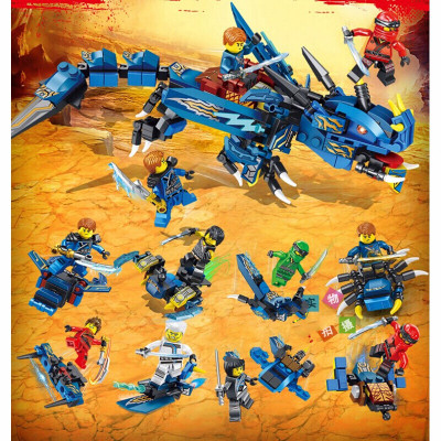 兼容乐高幻影忍者第十季杰的战斗机飞机人仔拼装积木男孩玩具8款幻影人仔可合体