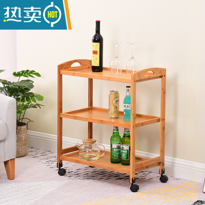 敬平火锅店菜架置物架厨房家用多层收纳小推车免打孔落地带轮移动餐车