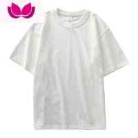 七斓美式320gt恤男夏季复古厚实打底衫白色三本针短袖男女款