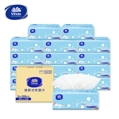 维达细韧小雏菊抽纸100抽24包/箱