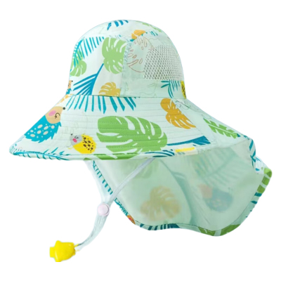 甜甜仔儿童披肩遮阳帽防晒帽宝宝遮阳帽女童渔夫帽男童太阳帽夏季沙滩帽子防紫外线