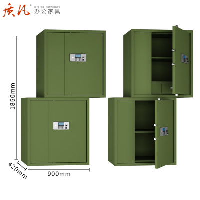 质凡 军绿色保密柜/分体双节电子锁 /ZF-BMG010/900*420*1850mm