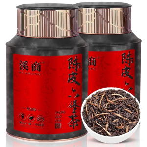 陈皮六堡茶梧州广西黑茶特级正品正宗老六堡特产年陈香散罐装400g