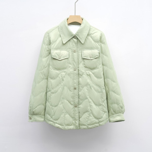 新羽绒服新国标90绒衬衫式羽绒服女士秋冬时尚新款外套显瘦