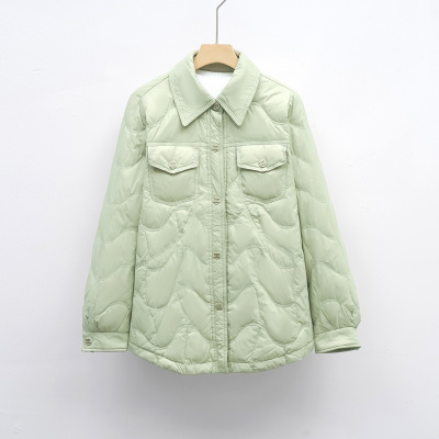 新羽绒服新国标90绒衬衫式羽绒服女士秋冬时尚新款外套显瘦