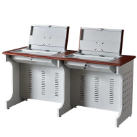 臻远 ZY-FZZC-11 翻转显示器隐藏式培训桌 004胡桃色 1600*600*750