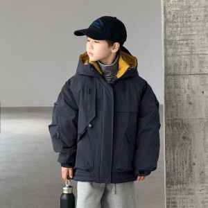 男童羽绒棉服冬季新款男孩冬装大儿童装加厚保暖工装棉衣外套