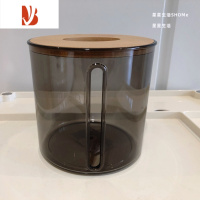 三维工匠北欧ins风木盖客厅桌面轻奢简约抽纸盒网红餐巾盒 圆柱号[木盖]