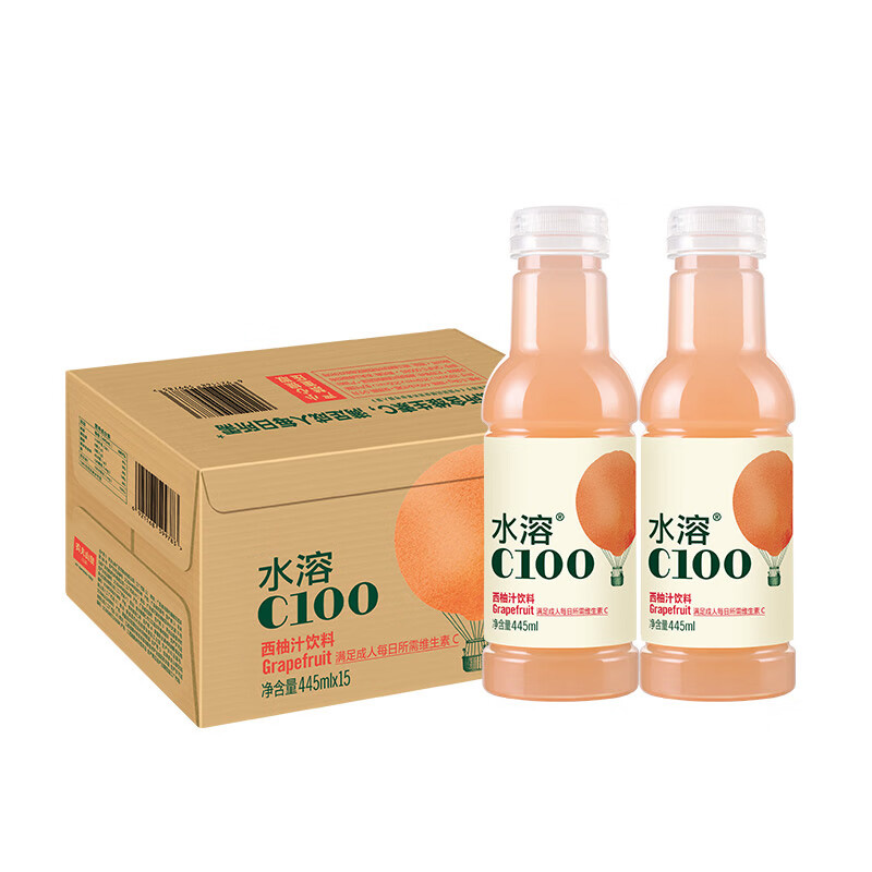 农夫山泉水溶C100 445ml*15瓶 西柚味