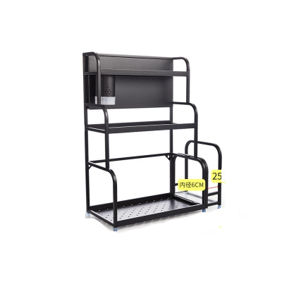 304不锈钢黑色厨房置物架用品收纳家用台面调味调料架子盒瓶大全