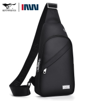 七匹狼 斜挎包男单肩胸包潮牌百搭胸包黑色款 CD101787-1