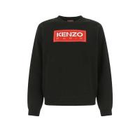 高田贤三(Kenzo)女士黑色圆领棉质卫衣Kenzo刺绣休闲百搭套头衫