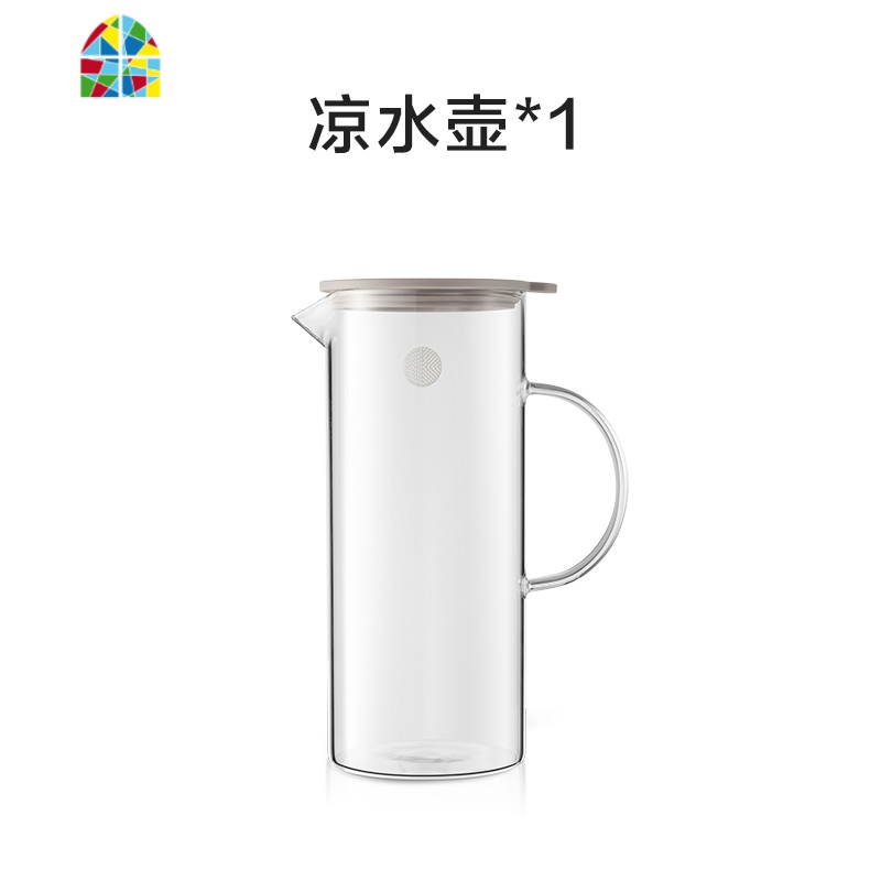 凉水壶家用玻璃可高温泡柠檬水壶水果茶壶凉白开水壶冷水壶 FENGHOU [凉水壶2个]