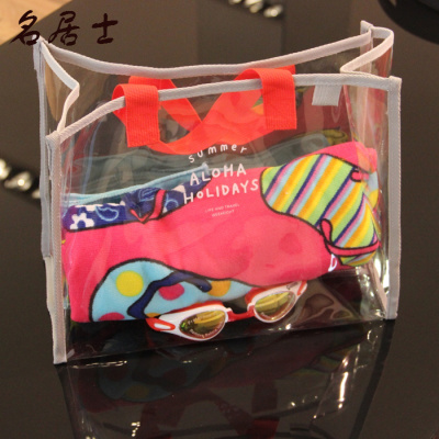 透明果冻包包 游泳收纳袋子 卡通糖果色便捷方便时尚手提包