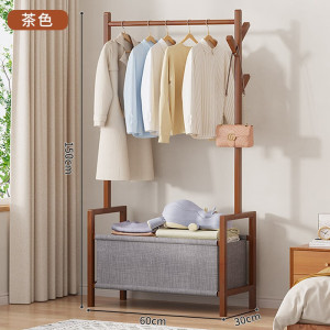 楠竹衣帽架卧室衣架落地床边换衣服架子挂衣架落地收纳架入户衣架