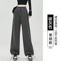 运动裤女裤春夏季新款直筒休闲高腰显瘦阔腿裤小个子美式卫裤