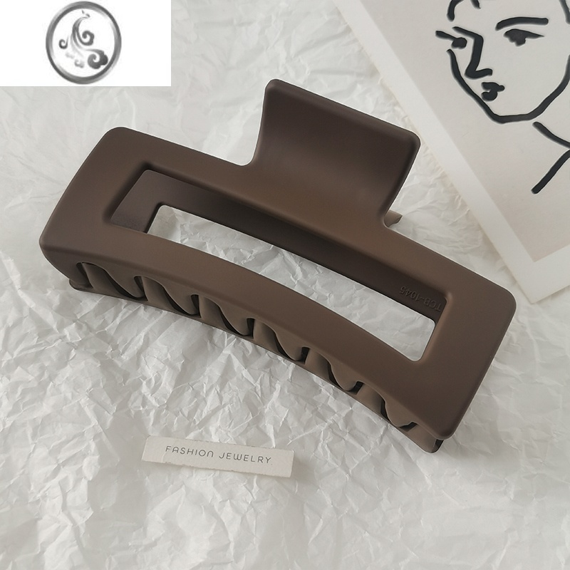 JiMi简约磨砂发夹女时尚超大号抓夹后脑勺气质盘发鲨鱼夹发卡夹子头饰