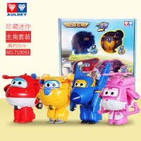 奥迪双钻 超级飞侠公仔玩偶 儿童玩具 变形机器人小飞机 迷你型4款 乐迪 多多 小爱 酷飞