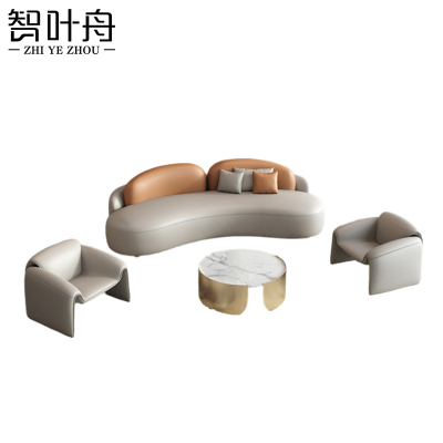 智叶舟接待沙发组合240*105*70cm(3+1+1+茶几)套