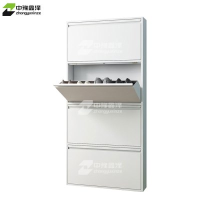 中豫鑫泽 ZYXZ4022020 钢制翻斗鞋柜简约现代收纳柜白色四斗