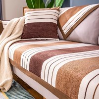 家柏饰(CORATED)北欧四季通用沙发垫防滑简约全包萬能沙发套罩布艺沙发巾沙发盖布 条纹咖 定做联系客服