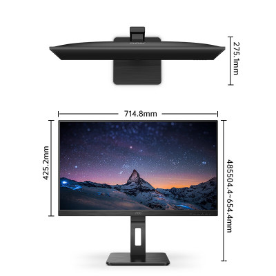 AOC U32P2C显示器31.5英寸4K低蓝光旋转升降支架type-c 65W反向充电(台)