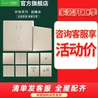 施耐德电气开关插座 珍铂系列晨曦金色 家用开关 86型墙壁插座 五孔电源插座