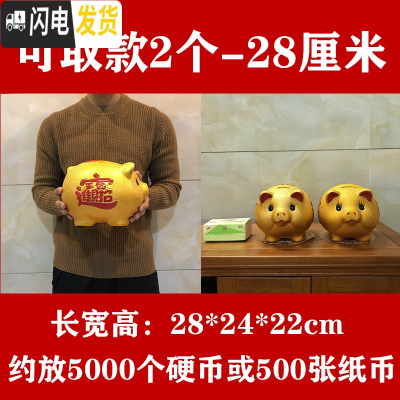 三维工匠储蓄罐储钱罐小猪只进不出大容量大人用家用儿童不可取 28厘米[再送一只28厘米]可取钱
