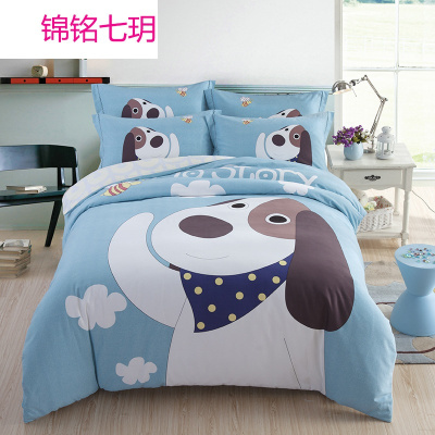 锦铭七玥秋冬加厚儿童卡通磨毛四件套全棉床上用品双人被套厂