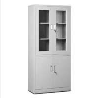 心业双节三层玻璃资料柜XY-GG4M储物柜. 此产品单件不出售批量请联系客服