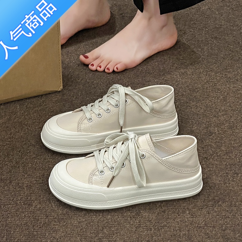 SUNTEK包头半拖帆布鞋女夏季2023新款两穿小白鞋女一脚蹬懒人鞋休闲板鞋