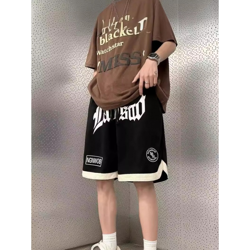 嘻哈篮球短裤男美式夏季大码潮流港风宽松休闲运动五分裤