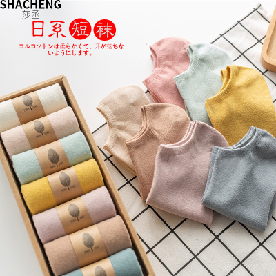 7双装袜子女短袜纯棉浅口韩国可爱棉袜女士全棉船袜夏季薄款日系女袜潮短筒莎丞