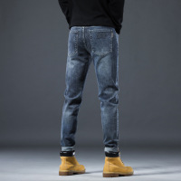 春秋时尚大牛牛仔裤男士修身弹力厚款百搭休闲轻商务高端小直筒裤