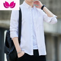 七斓长袖衬衫男韩版潮流帅气春装打底衫春季日系宽松休闲衬衣男士外套