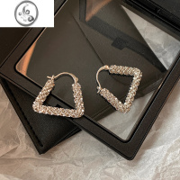 JiMi欧美波光粼粼几何金色碎银子耳环女小众设计感高级独特耳钉耳饰潮