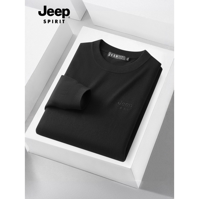 JEEP SPIRIT 毛衣男2025秋冬新款舒适保暖锁温休闲圆领打底衫