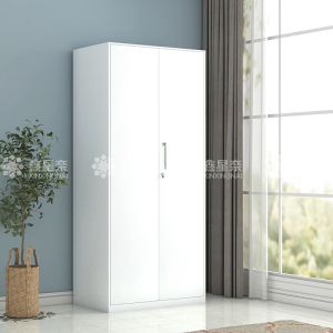 鑫星奈 阳台柜单门衣柜钢制储物柜铁皮柜 白色双门衣柜900mm宽