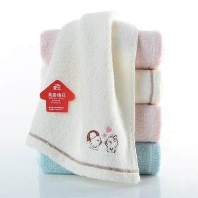 亚光(LOFTEX)毛巾家纺纯棉素色柔软吸水绣花青梅面巾3条装85g/条混色34*72cm686702混色34*72cm