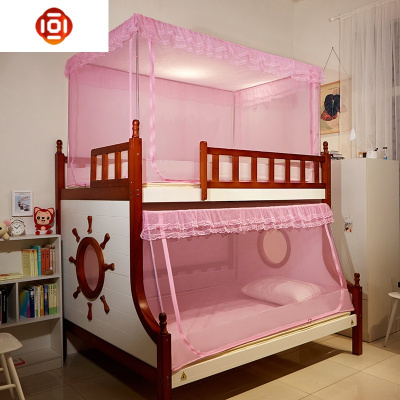 上下铺子母床蚊帐有底1.35m1.2米1.5米儿童双层高低床学生0.9m1.0三维工匠