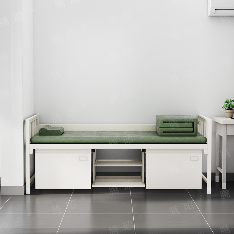 腾昭单层床铁架床宿舍单人铁架床钢制上下铺加厚款单层单人床0.9米长