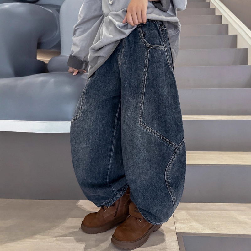 男童加绒一体绒牛仔裤秋季秋冬新款大童装秋装儿童裤子炸街潮