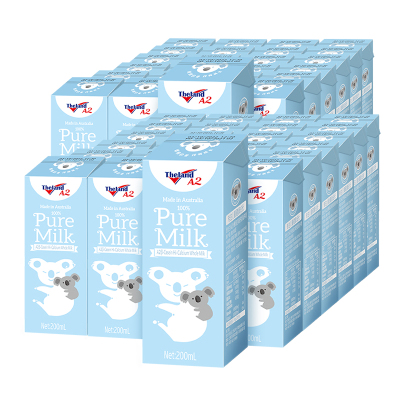 纽仕兰澳大利亚进口牛奶A2β-酪蛋白纯牛奶(家庭装) 200ml*48盒 蓝色