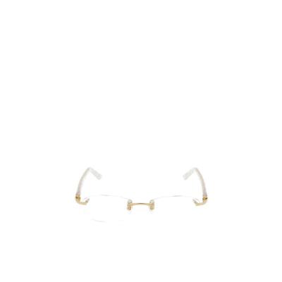 卡地亚(Cartier)金属材质女士太阳镜百搭时尚防紫外线大框遮阳眼 白色