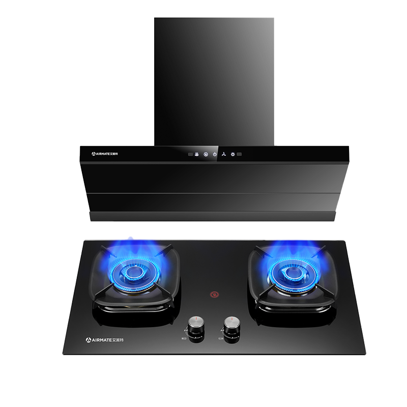 艾美特油烟机AY830AB侧吸变频+AZ66A嵌入式燃气灶具厨房家用油烟不过脸天然气