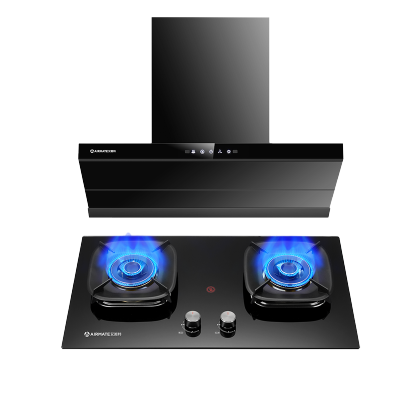 艾美特油烟机AY830AB侧吸变频+AZ66A嵌入式燃气灶具厨房家用油烟不过脸天然气