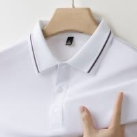 夏季男式短袖翻领Polo衫休闲男装上衣纯色薄款职业工装T恤衫