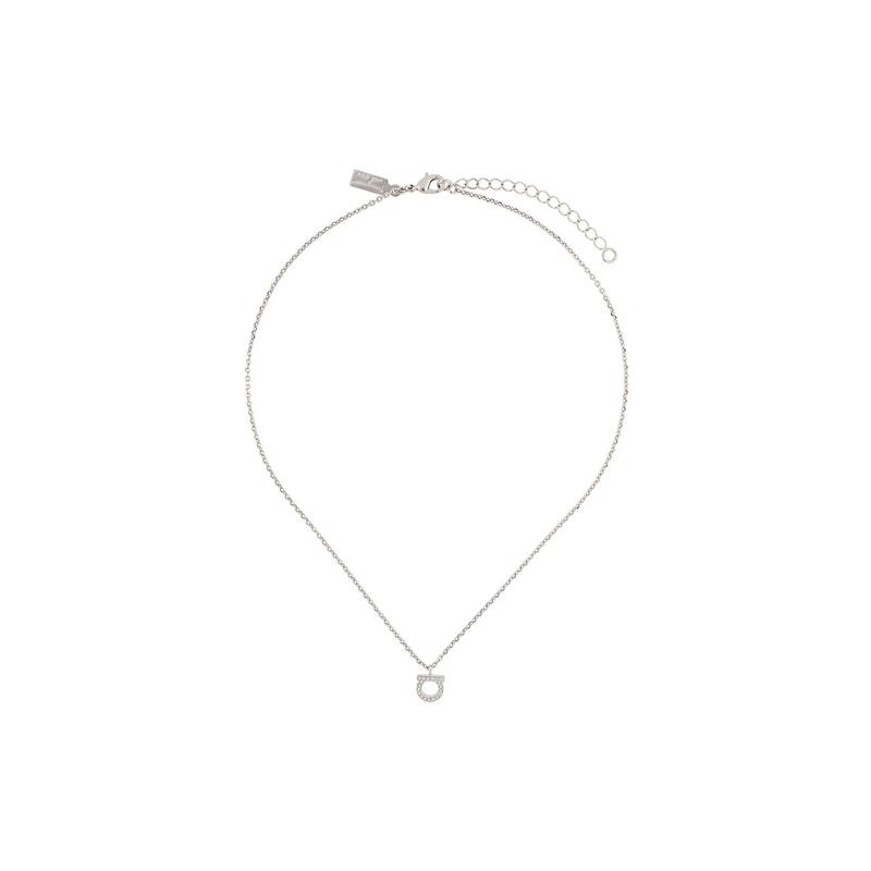 Salvatore Ferragamo女士链条玻璃黄铜项链时尚百搭配饰