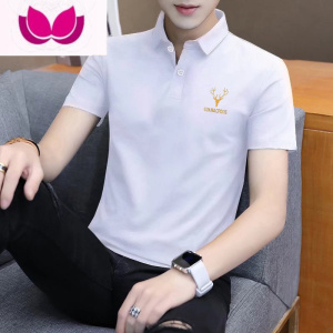 七斓短袖翻领polo衫男士2023夏季冰丝薄款休闲上衣服修身半袖商务T恤
